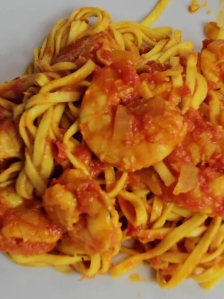 pates crevettes tomates