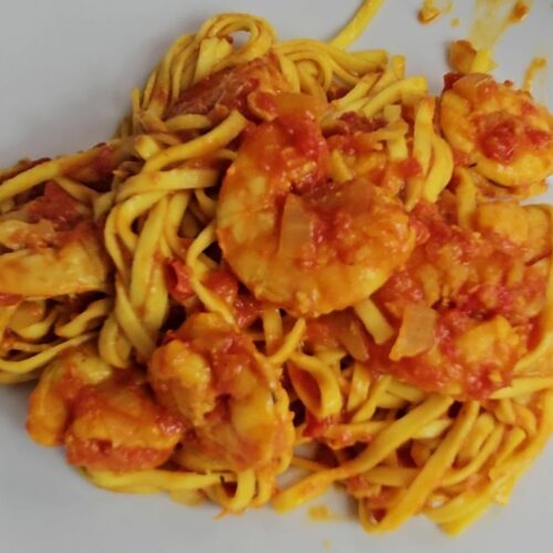 pates crevettes tomates